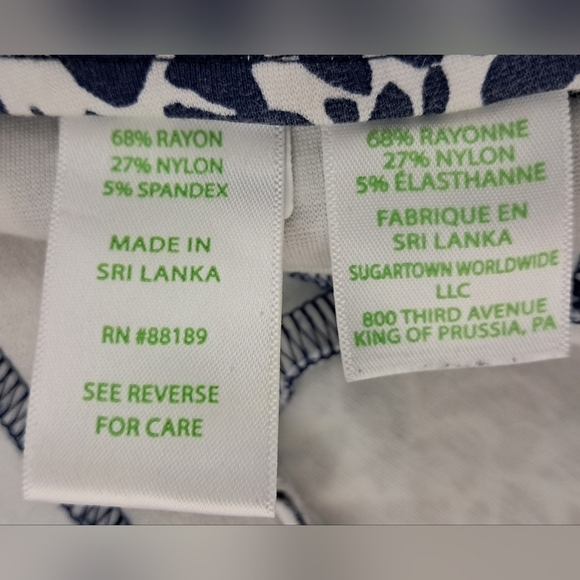 Lilly Pulitzer Kelly Stretch Knit Ankle Pants By Land or Sea Size 0 - Picture 9 of 15